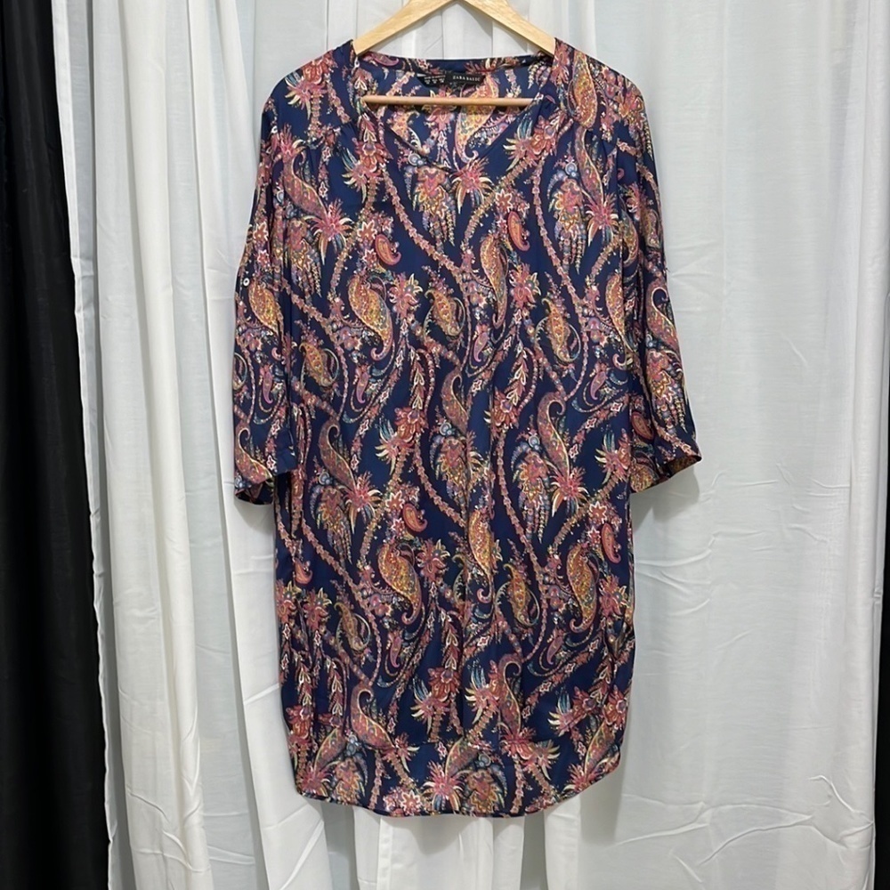 Zara 3/4 Sleeve Dress with Pockets a244